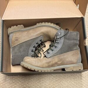 Timberland Men's Tan and Green Boots